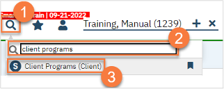 Click to select Client Programs (Client)