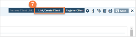 Select the “Link/Create Client” button