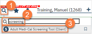 select Adult Medi-Cal Screening Tool