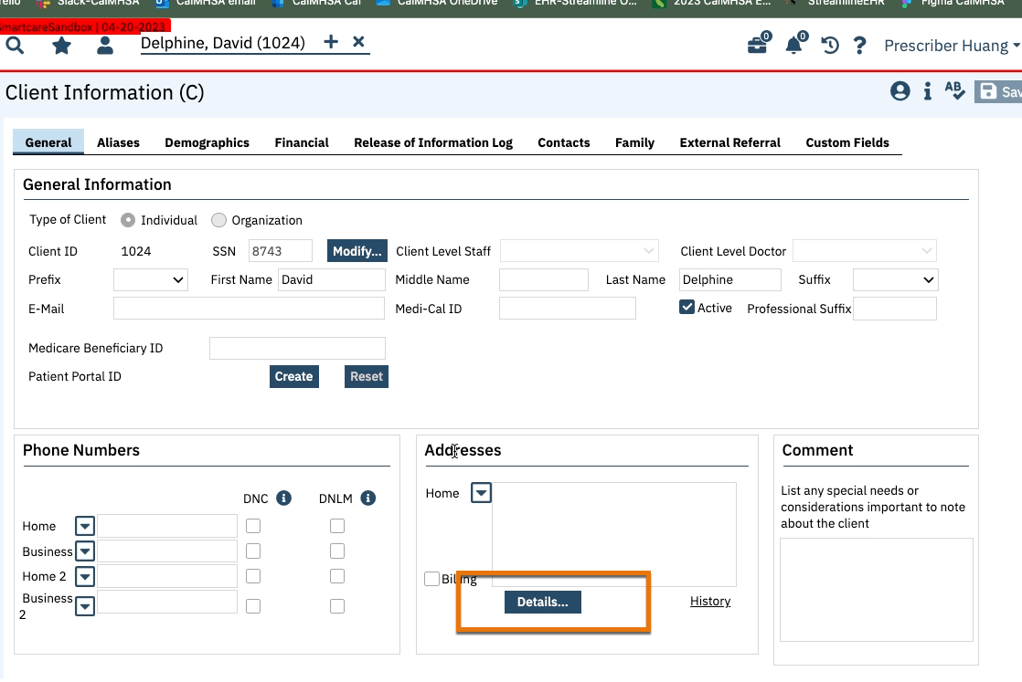 Missing a Client Address During Prescribing - 2023 CalMHSA