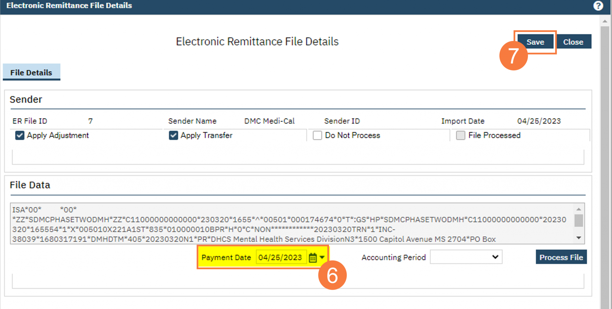 How to import 835 files 2023 calmhsa