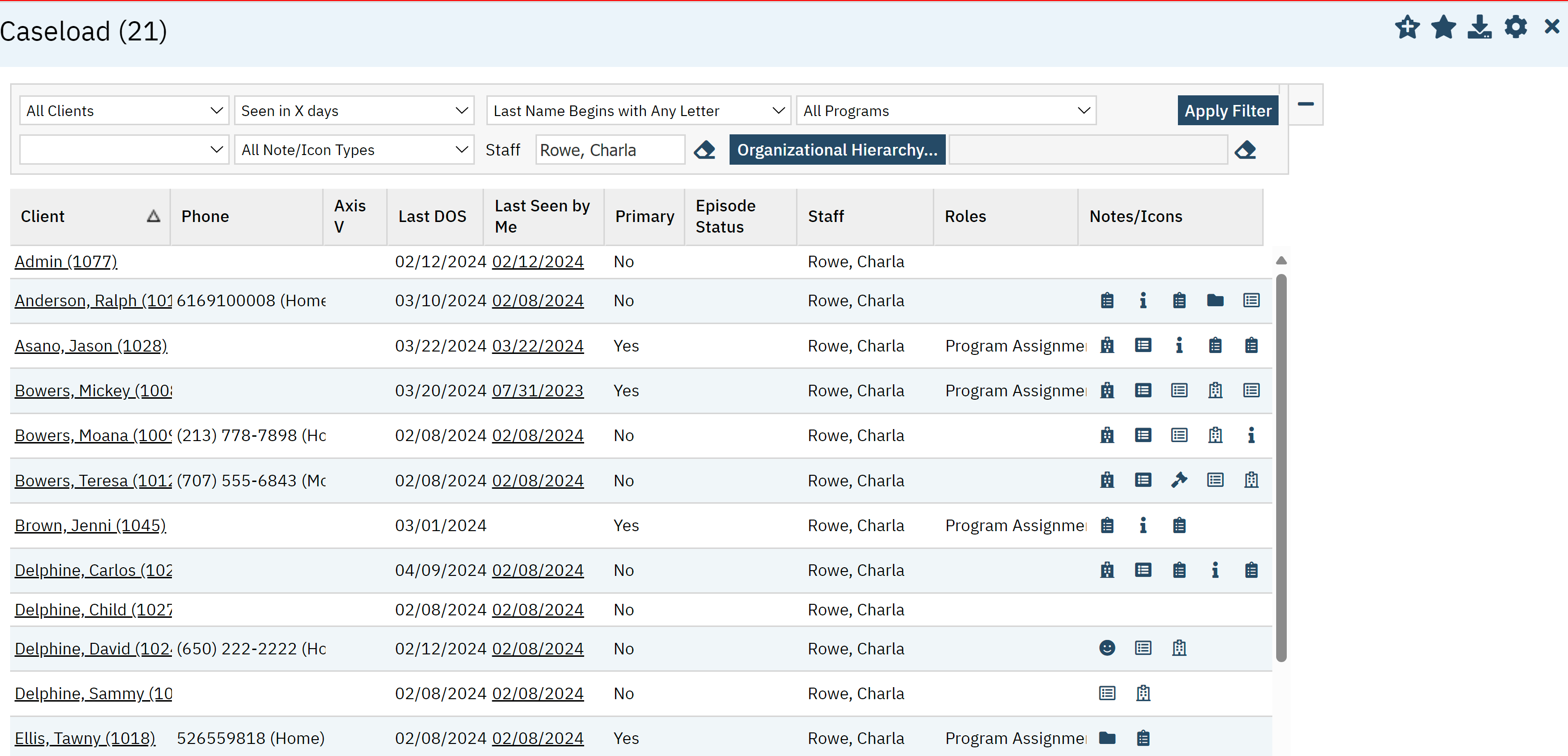 Caseload List Page - 2023 CalMHSA