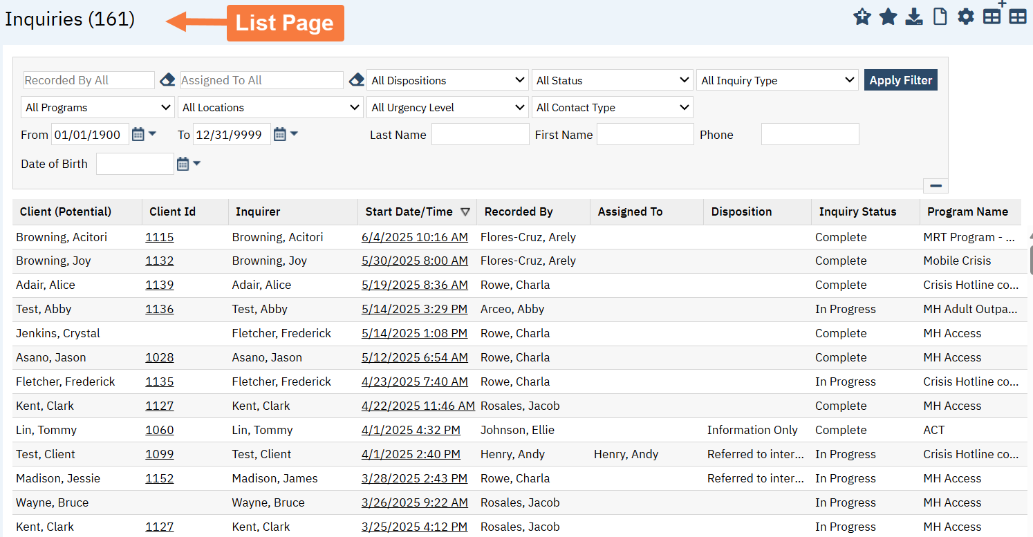 List Page
